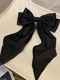 Buy SHEIN 1pc Elegant Black Large Ribbon Bow Spring Clip Hair Clip, Suitable For Daily Use, Festivals, Parties, Gifts in Pakistan