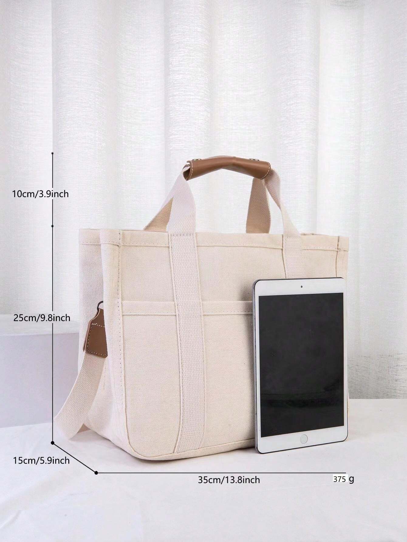 Buy SHEIN 1pc Fashionable Mommy Bag Large Capacity Canvas Shoulder Bag Crossbody Bag Portable Baby Product Storage Bag For Outings in Pakistan