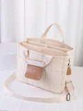 Buy SHEIN 1pc Fashionable Mommy Bag Large Capacity Canvas Shoulder Bag Crossbody Bag Portable Baby Product Storage Bag For Outings in Pakistan