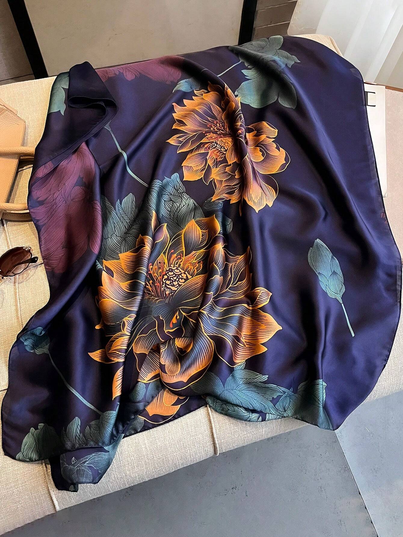 Buy SHEIN 1pc Floral Printed Sun Protective Scarf For Women in Pakistan