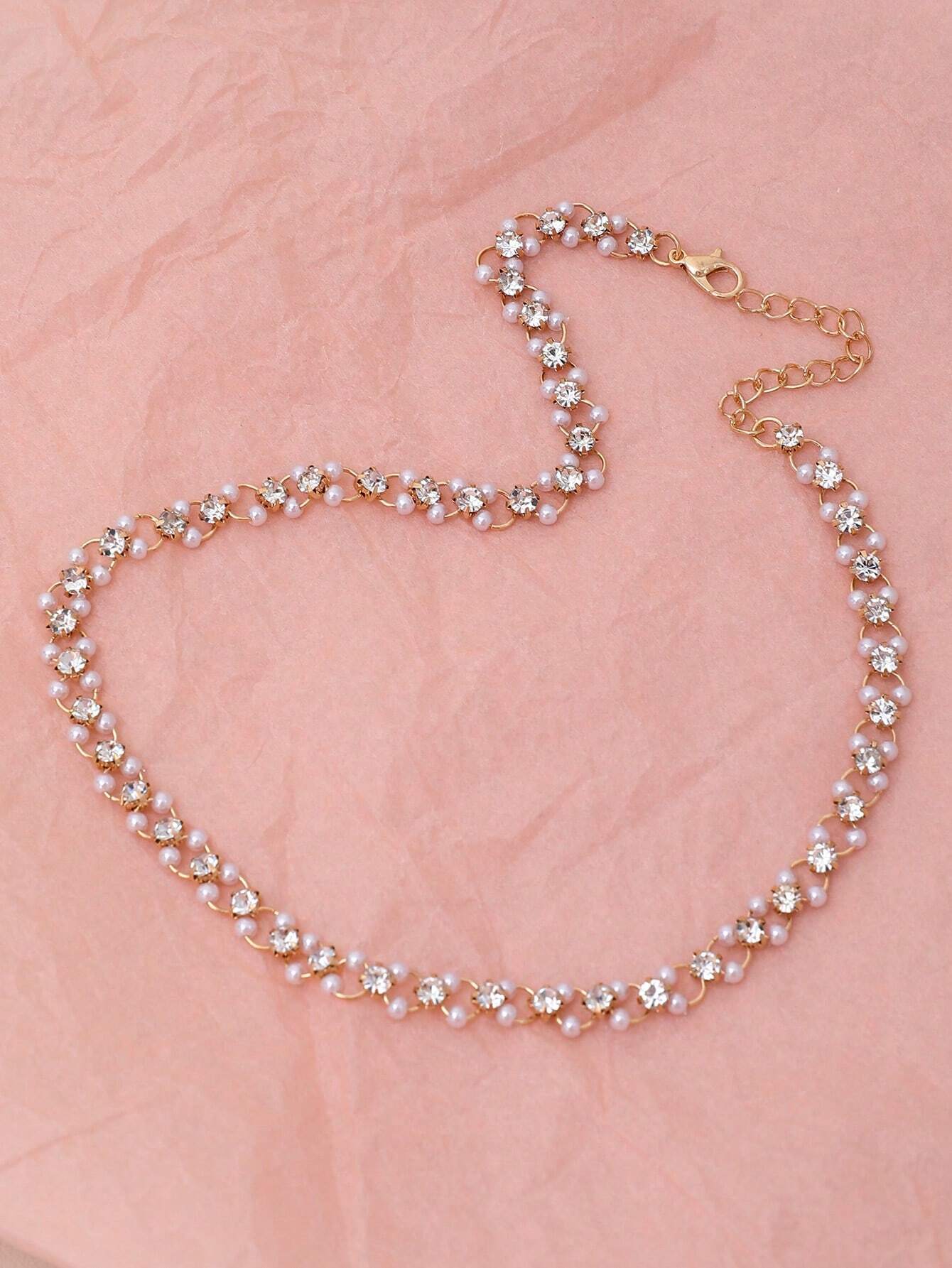 Buy SHEIN 1pc Imitation Faux Pearl Women Choker Necklace in Pakistan