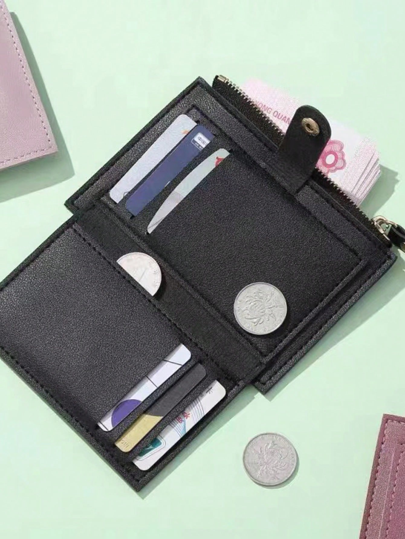 Buy SHEIN 1pc Leather Card Holder Coin Purse in Pakistan