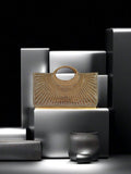Buy SHEIN 1pc Luxury Rhinestone Chain Shoulder Bag, Evening Party Gold Stripes Clutch For Women in Pakistan