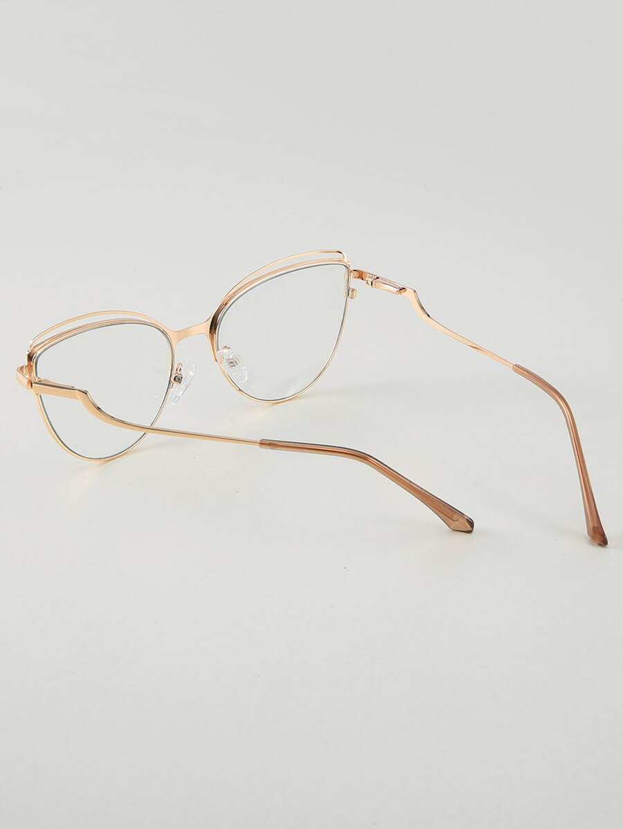 Buy SHEIN 1pc Metallic Cat Eye Fashion Tinted Plano Lenses Glasses in Pakistan