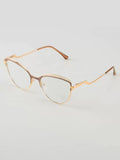 Buy SHEIN 1pc Metallic Cat Eye Fashion Tinted Plano Lenses Glasses in Pakistan