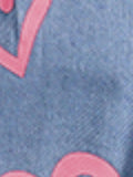 Buy SHEIN 1pc New Design Baby Girls Heart Print Casual Denim Overalls in Pakistan