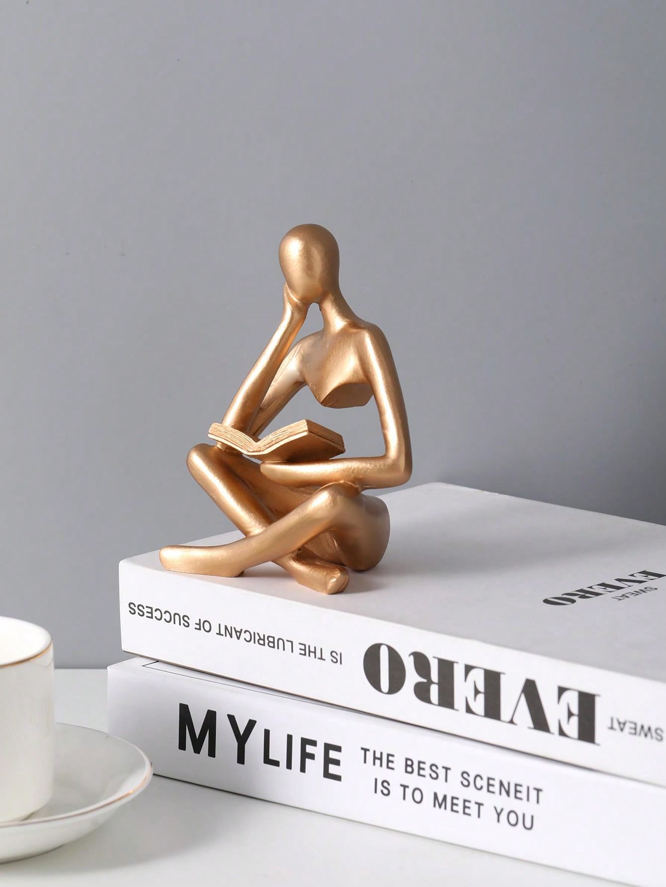 Buy SHEIN Resin Abstract Figure Reading Decorative Desk Ornament in Pakistan