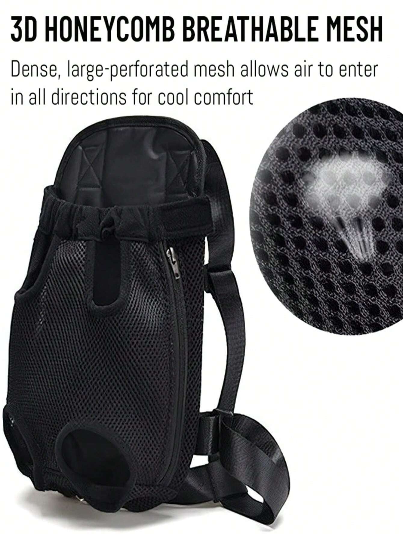 Buy SHEIN 1pc Pet Front Carrier Backpack, Adjustable Front Carrier Backpack, Legs Out Travel Bag For Small Medium Dogs And Cats in Pakistan