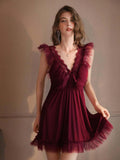Buy SHEIN 1pc Sexy Lace Patchwork Sheer Mesh Suspender Nightgown, Women Christmas Party Sleepwear in Pakistan