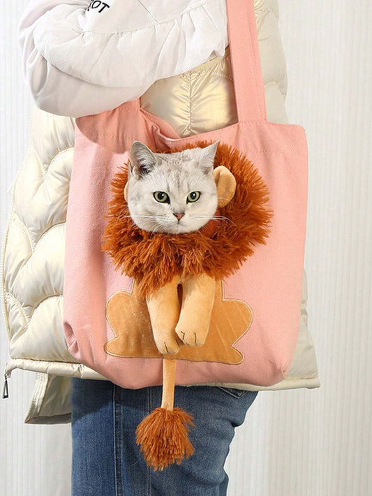Buy SHEIN 1pc Small Lion Shaped Single-Shoulder Pet Carrier For Small Cats And Dogs With Head Out Design in Pakistan