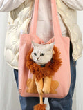 Buy SHEIN 1pc Small Lion Shaped Single-Shoulder Pet Carrier For Small Cats And Dogs With Head Out Design in Pakistan