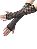 Buy SHEIN 1pc Solid Fishnet Fingerless Gloves in Pakistan