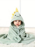 Buy SHEIN 1pc Unisex Quick-dry & Soft & Warm Coral Fleece Bathrobe With Hoodie For Baby, Suitable For Various Sceneries Throughout The Year Such As Sleepwear, Beach Trips in Pakistan