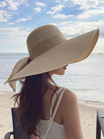 Buy SHEIN 1pc Women Bow Decor Sun Protection Boho Straw Hat For Summer Boho in Pakistan