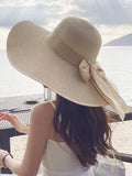 Buy SHEIN 1pc Women Bow Decor Sun Protection Boho Straw Hat For Summer Boho in Pakistan