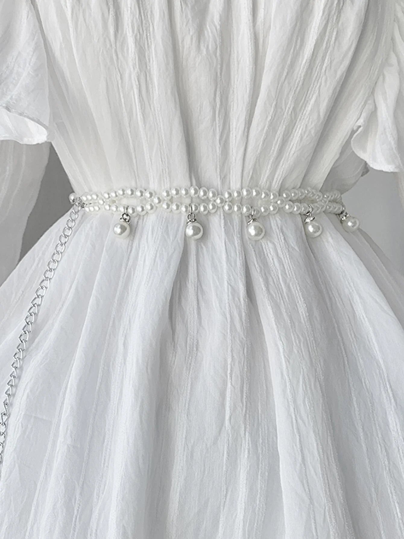 Buy SHEIN 1pc Women Faux Pearl Beaded Elegant Belt For Dress Decoration in Pakistan