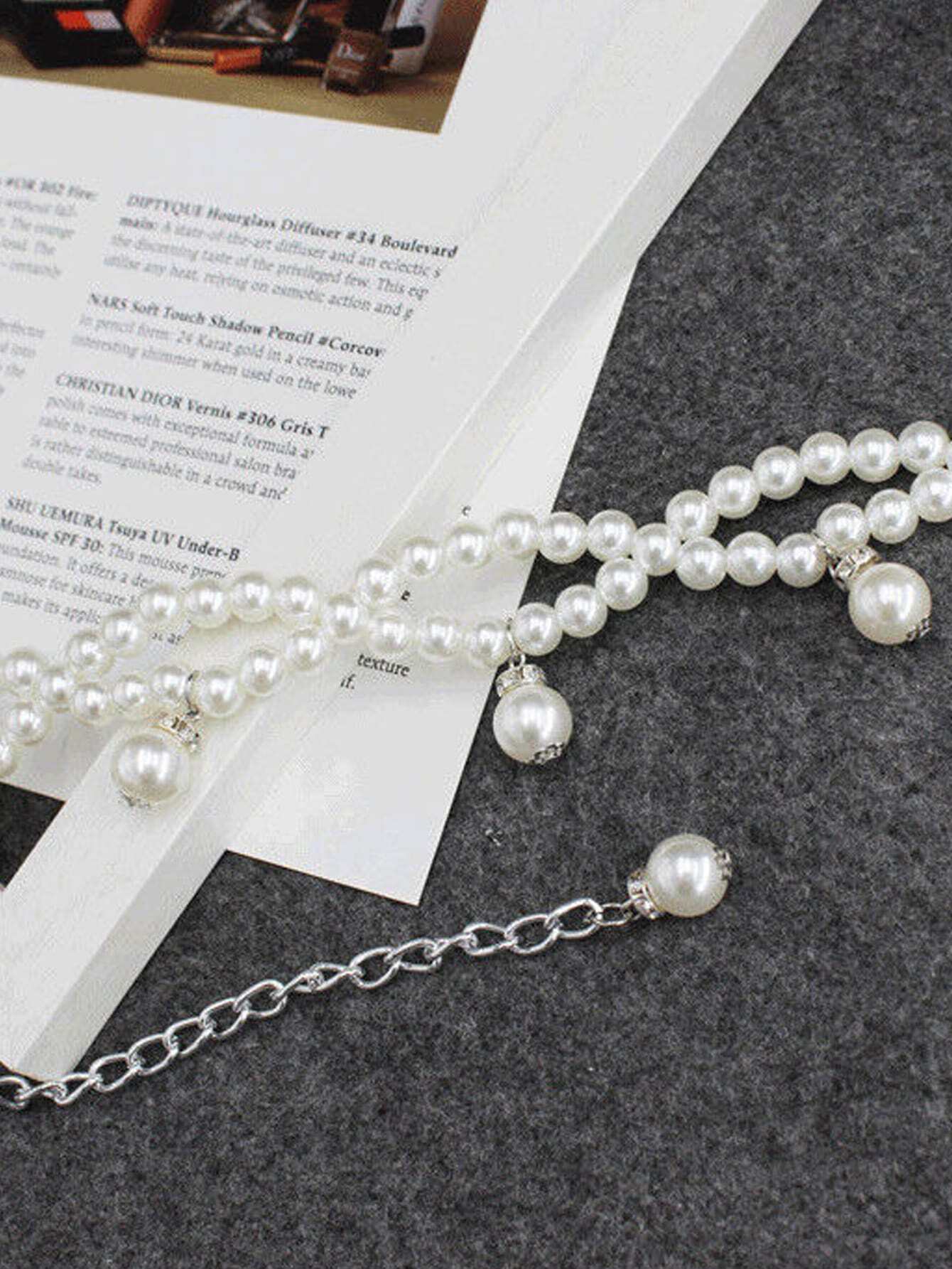 Buy SHEIN 1pc Women Faux Pearl Beaded Elegant Belt For Dress Decoration in Pakistan