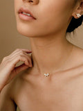 Buy SHEIN 1pc Women's Copper Zirconia Circle Link & Bow Pendant Necklace, Everyday & Gift in Pakistan