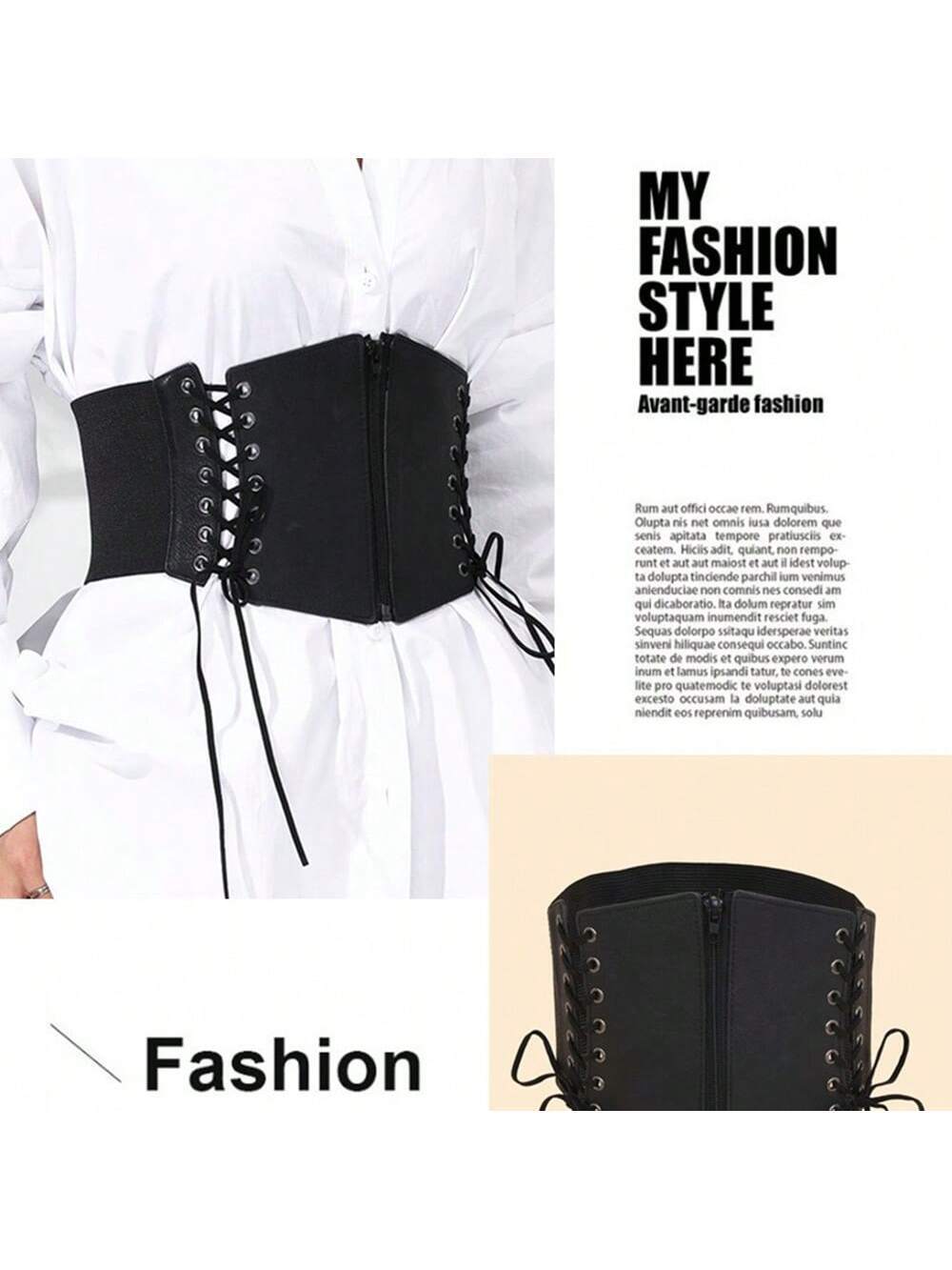 Buy SHEIN 1pc Women's Corset Elastic Elastic Waistband Versatile Decoration - Suitable For Pairing With Dresses, Suits, Jackets, And Waist Wraps in Pakistan