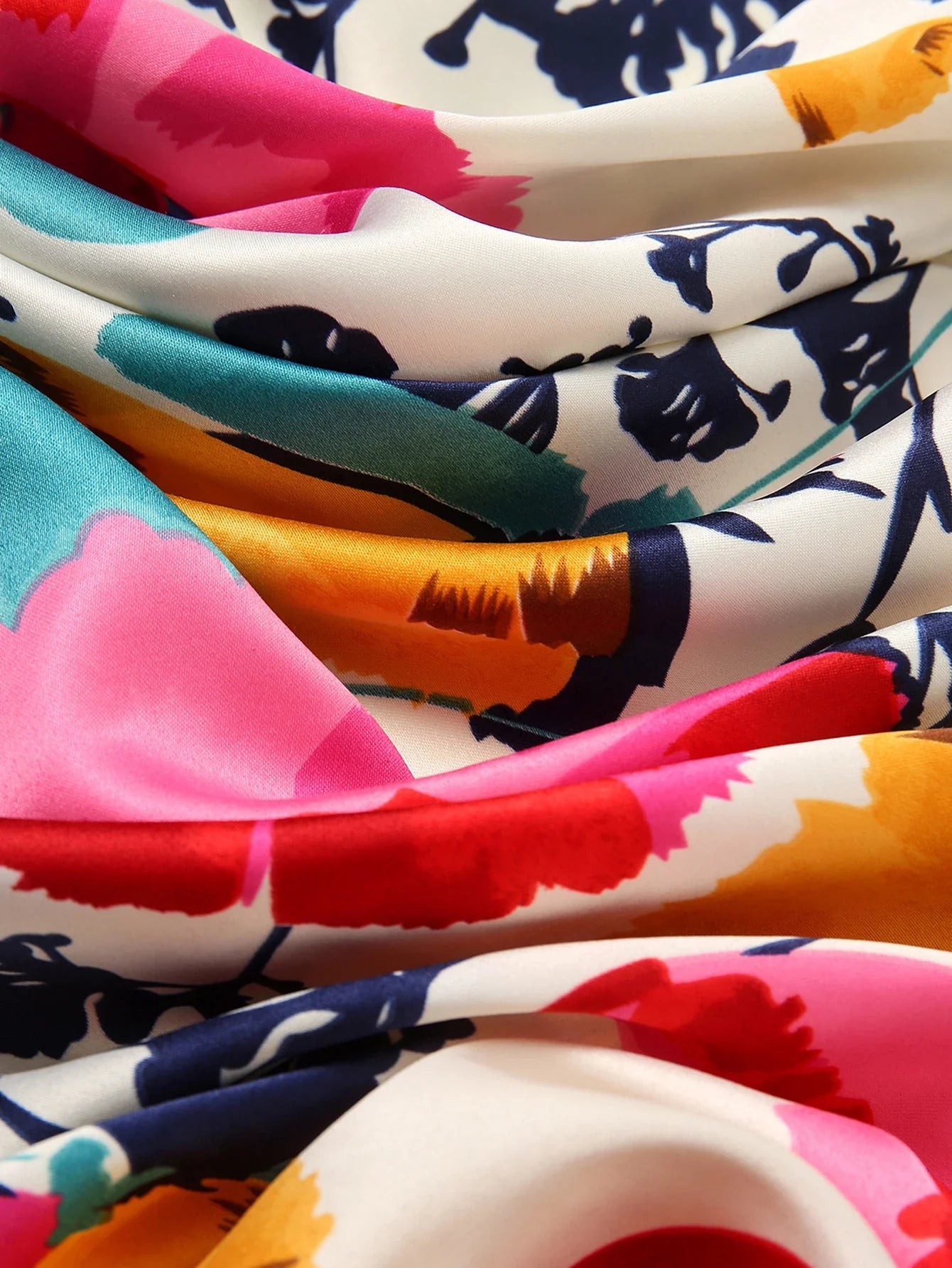 Buy SHEIN 1pc Women's Fashion Printed Square Scarf, Sun Protection, Headband, Daily Neck Scarf, Bandana in Pakistan