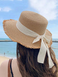 Buy SHEIN 1pc Women's Fashionable Straw Hat With Bowknot Decoration, Elegant Bohemian Sun Protection Beach Hat Suitable For Beach, Travel, Daily Wear And Parties in Pakistan