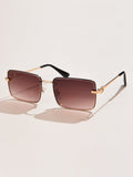 Buy SHEIN 1pc Women's Metal Square Frame Fashionable Sunglasses in Pakistan