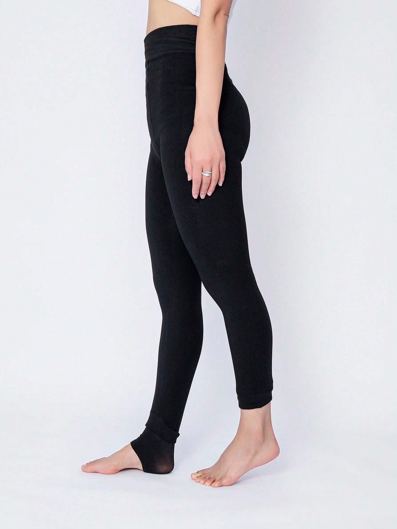 Buy SHEIN 1pc Women's Thickened Velvet Warm Tights, Autumn And Winter Black Trousers And Leggings in Pakistan