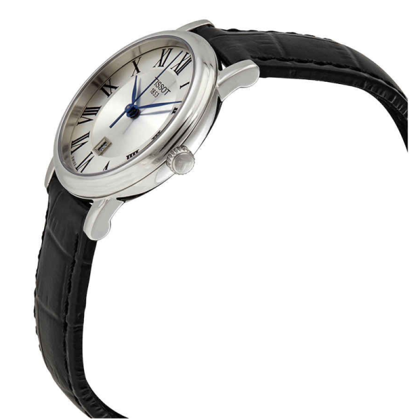 Buy Tissot Women’s Quartz Swiss Made Black Leather Strap Silver Dial 30mm Watch T122.210.16.033.00 in Pakistan