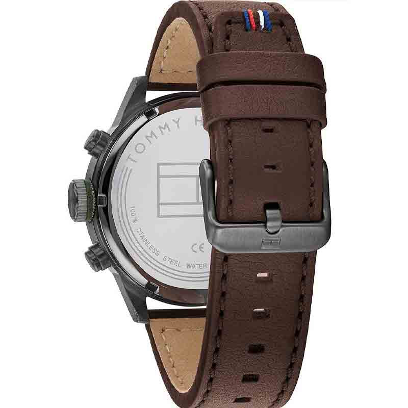 Buy Tommy Hilfiger Mens Quartz Leather Strap Green Dial 46mm Watch - 1791809 in Pakistan