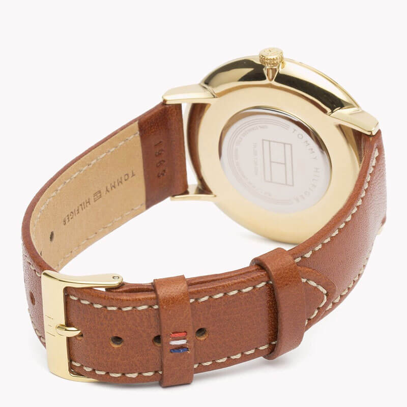 Buy Tommy Hilfiger Ultra Slim Silver Dial Brown Leather Strap Watch for Men - 1710353 in Pakistan