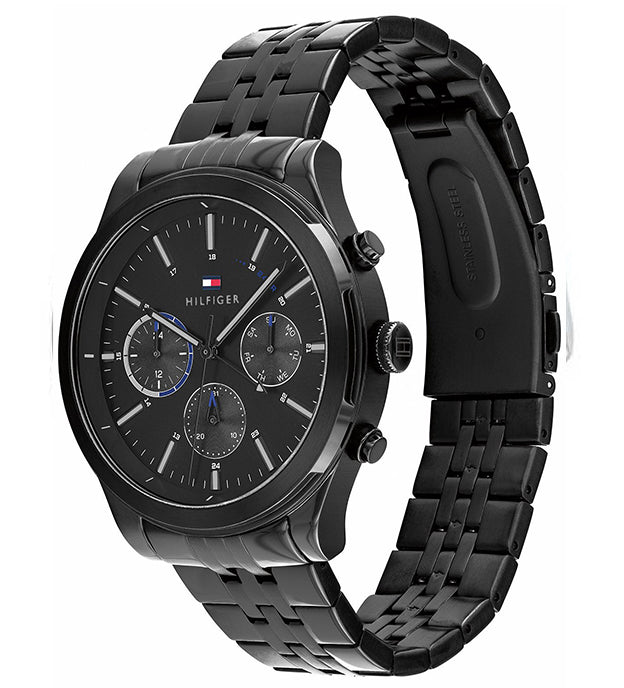 Buy Tommy Hilfiger Mens Quartz Black Stainless Steel Black Dial 44mm Watch - 1791738 in Pakistan