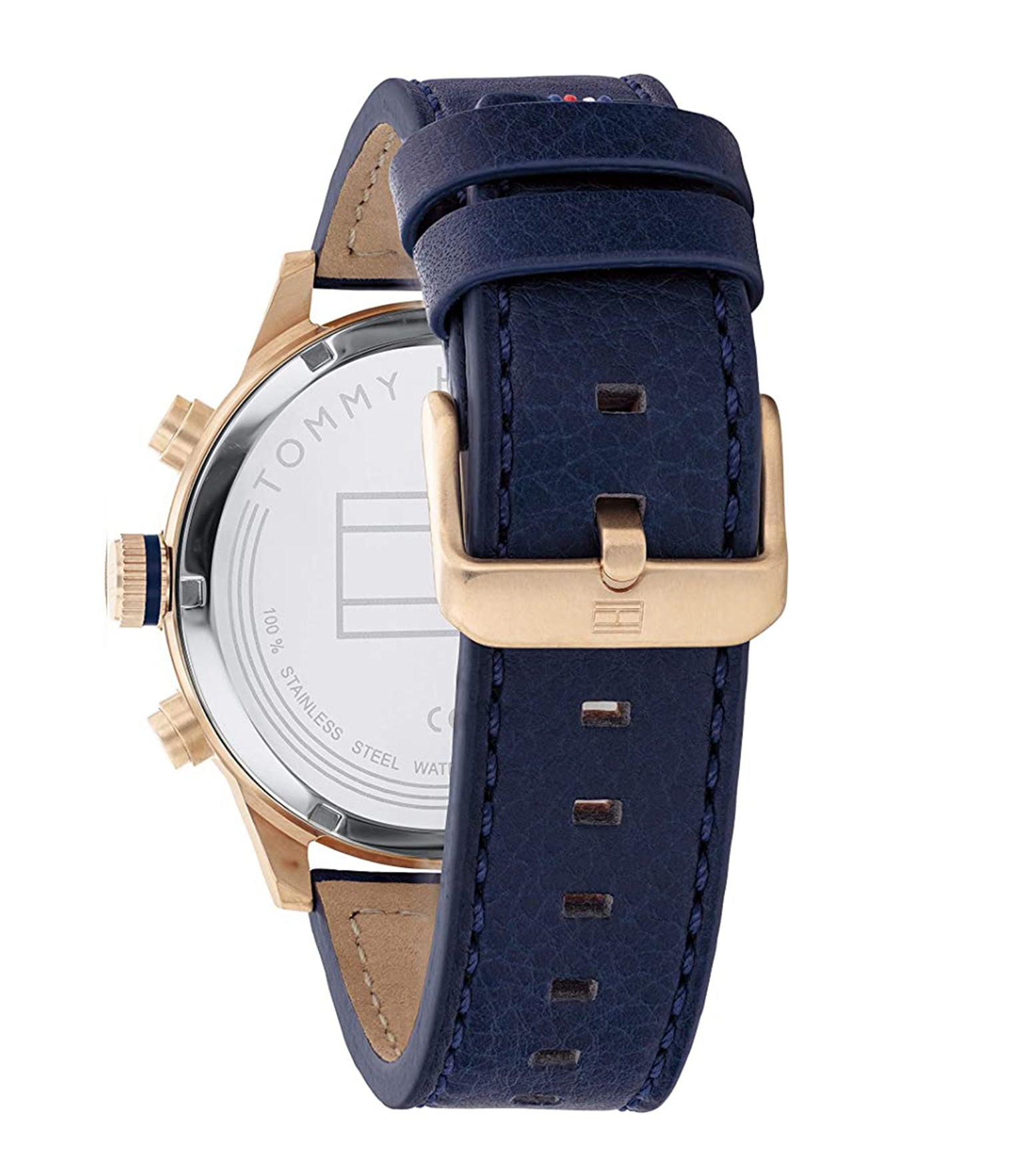 Buy Tommy Hilfiger Mens Quartz Blue Leather Strap Grey Dial 46mm Watch - 1791808 in Pakistan