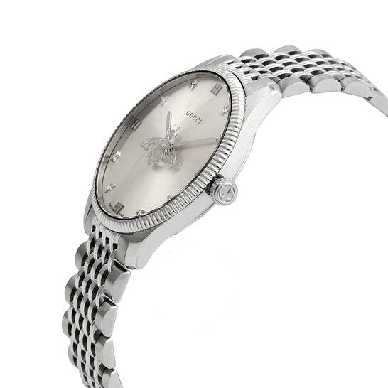 Buy Gucci Women's Swiss Made Quartz Silver Stainless Steel Silver Dial 36mm Watch YA1264153 in Pakistan