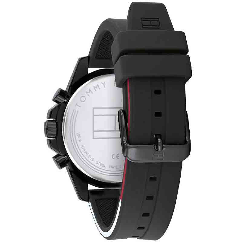 Buy Tommy Hilfiger Mens Quartz Silicone Strap Black Dial 45mm Watch - 1791793 in Pakistan