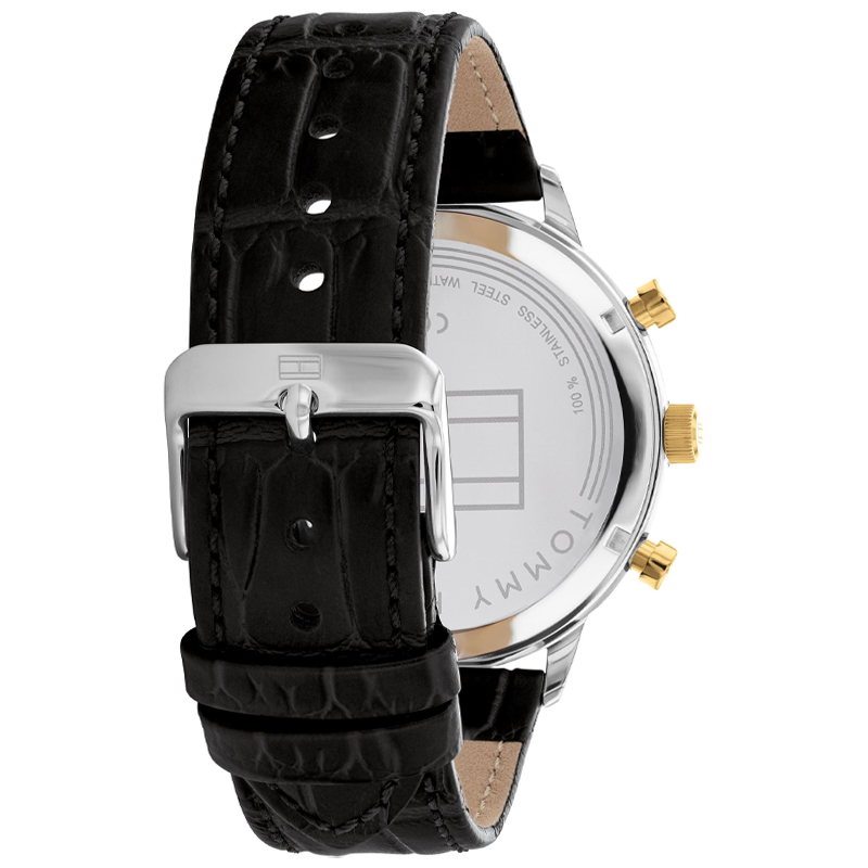 Buy Tommy Hilfiger Leonard Black Dial Black Leather Strap Watch for Men - 1791986 in Pakistan