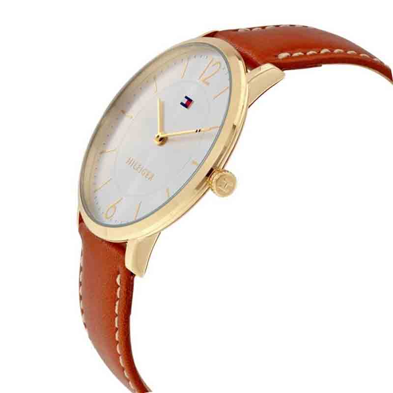 Buy Tommy Hilfiger Ultra Slim Silver Dial Brown Leather Strap Watch for Men - 1710353 in Pakistan