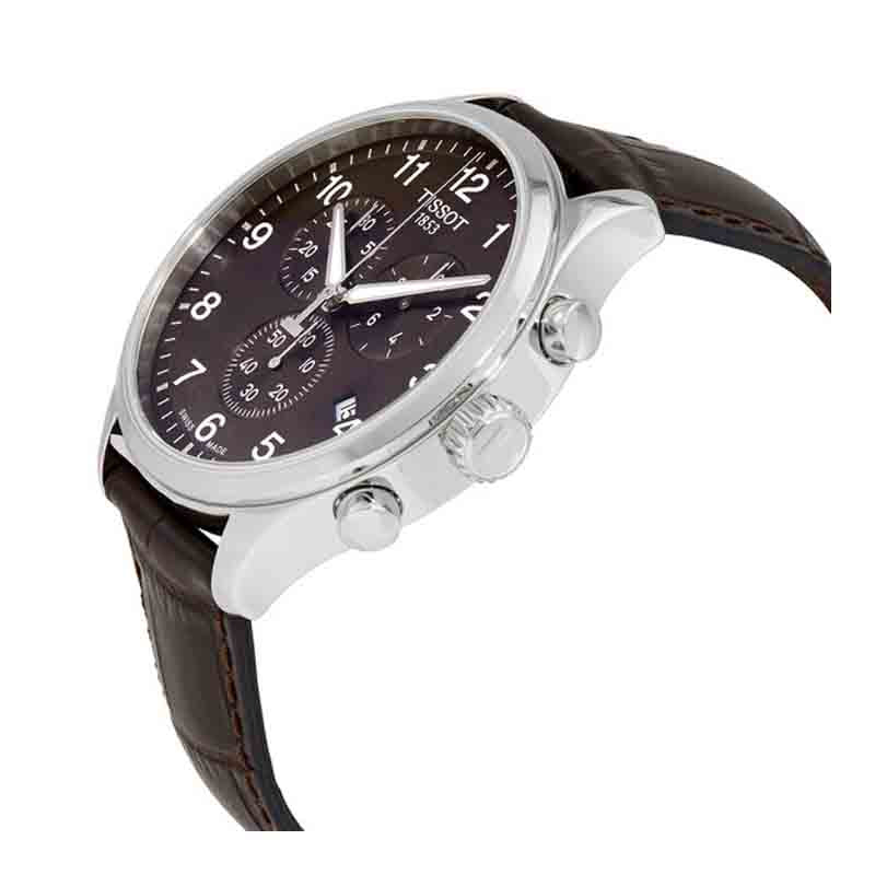 Buy Tissot Men’s Swiss Made Quartz Brown Leather Strap Brown Dial 45mm Watch T116.617.16.297.00 in Pakistan