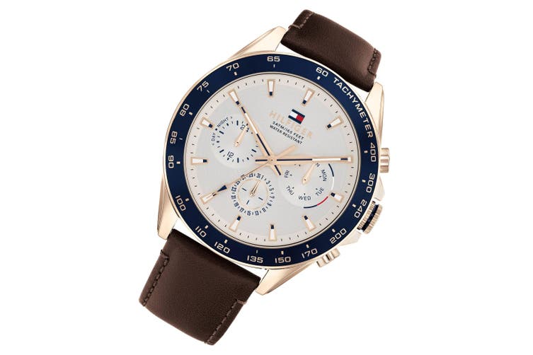 Buy Tommy Hilfiger Owen White Dial Brown Leather Strap Watch for Men - 1791966 in Pakistan