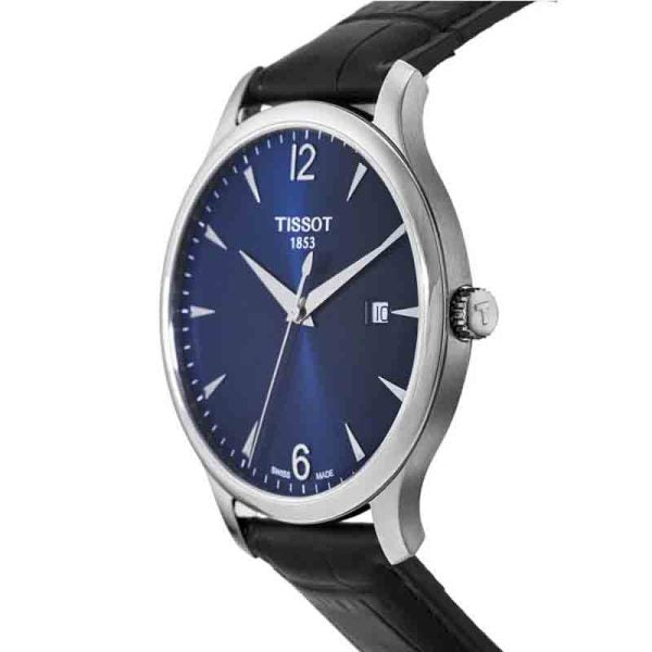 Buy Tissot Men’s Swiss Made Quartz Black Leather Strap Blue Dial 42mm Watch T063.610.16.047.00 in Pakistan