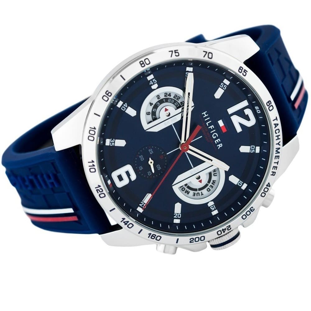 Buy Tommy Hilfiger Mens Quartz Blue Silicone Strap Blue Dial 46mm Watch - 1791476 in Pakistan