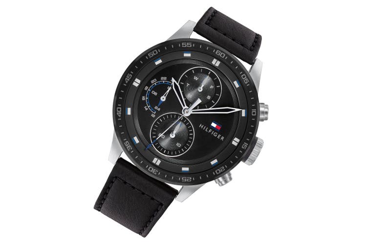 Buy Tommy Hilfiger Mens Quartz Leather Strap Black Dial 46mm Watch - 1791810 in Pakistan