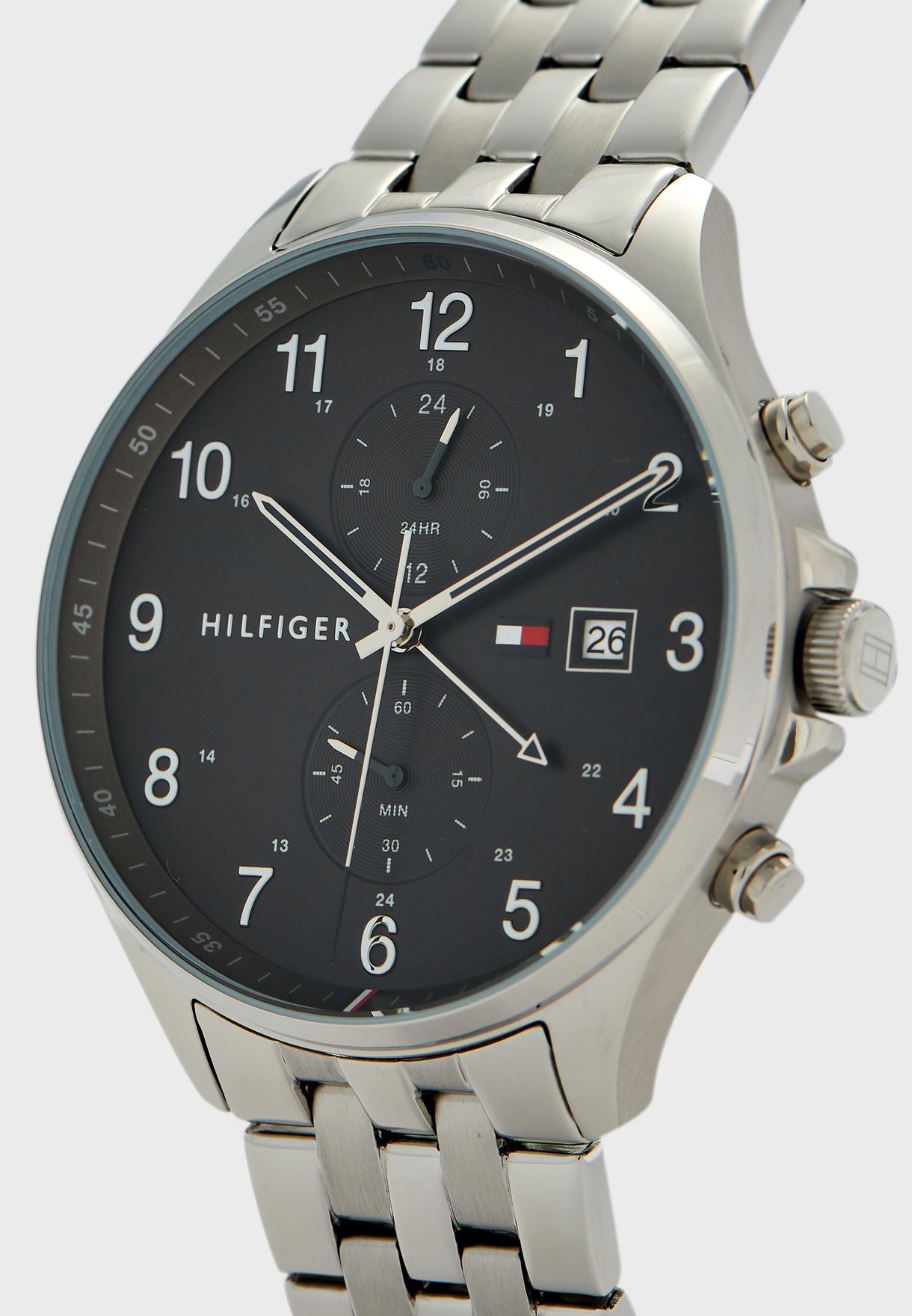 Buy Tommy Hilfiger Mens Quartz Silver Stainless Steel Grey Dial 44mm Watch - 1791707 in Pakistan