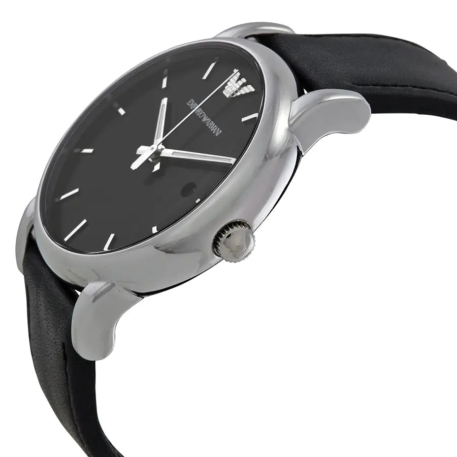 Buy Emporio Armani Luigi Black Dial Black Leather Strap Watch for Men - AR1692 in Pakistan
