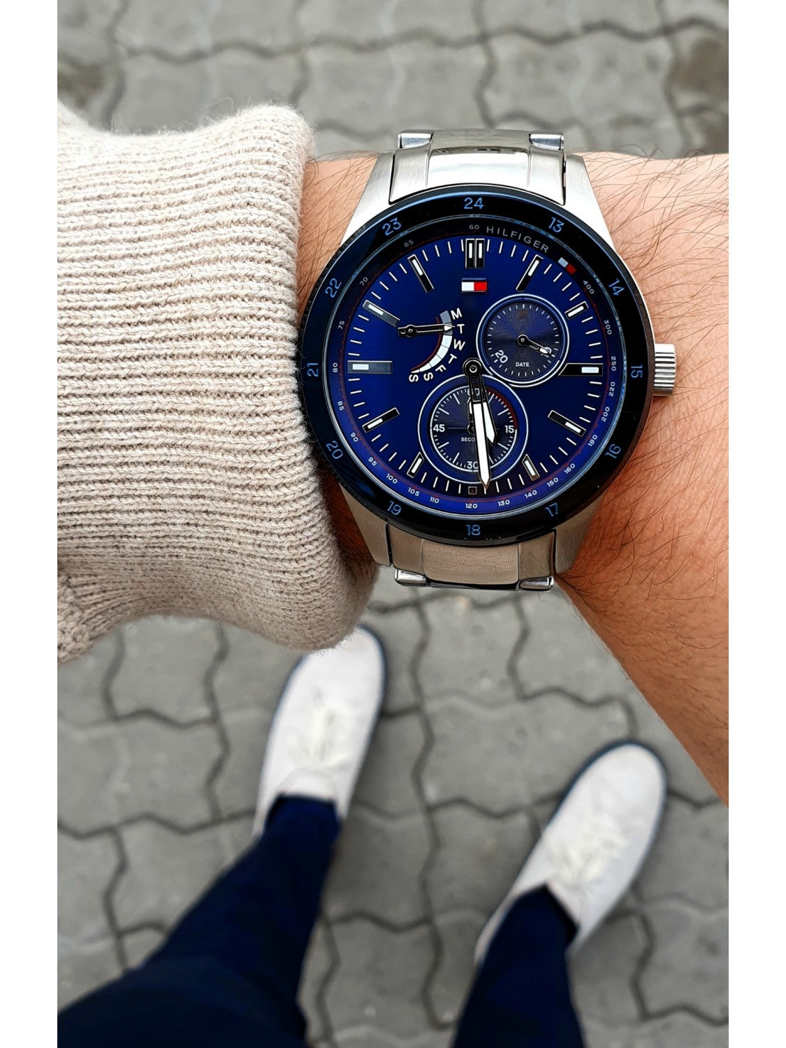 Buy Tommy Hilfiger Mens Analogue Quartz Stainless Steel Blue Dial 44mm Watch - 1791640 in Pakistan