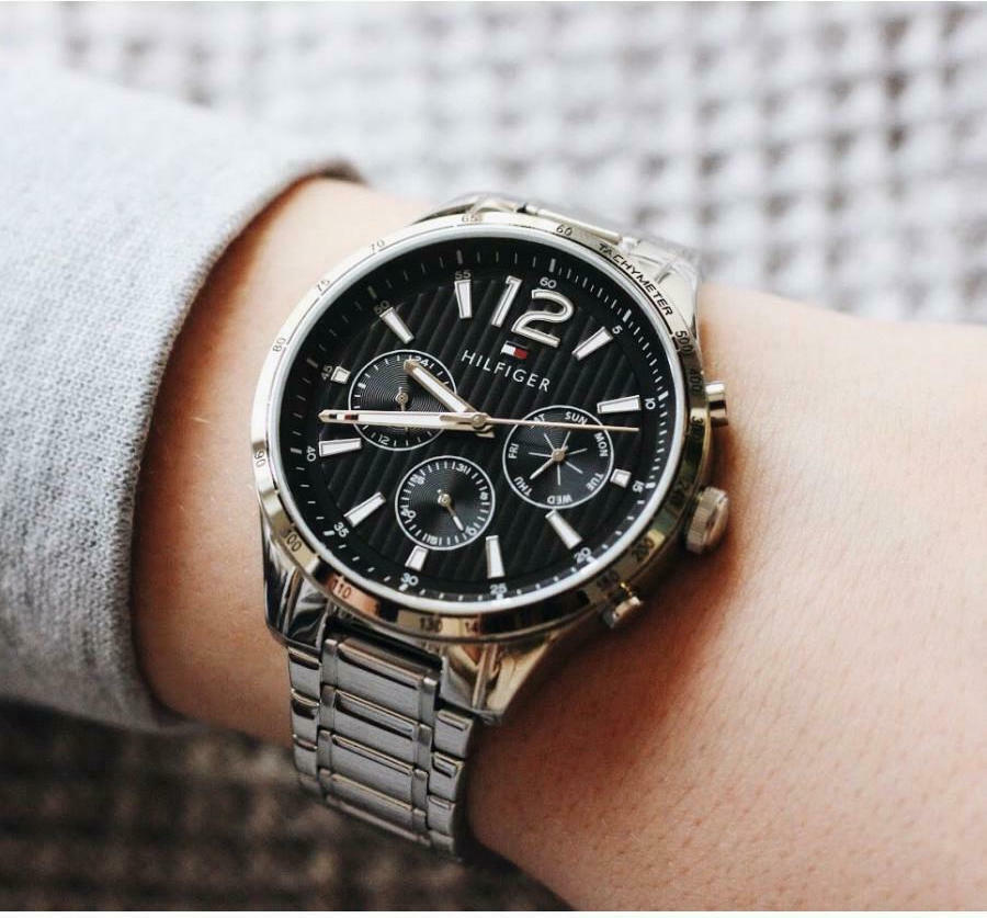 Buy Tommy Hilfiger Mens Quartz Stainless Steel Black Dial 44mm Watch - 1791469 in Pakistan