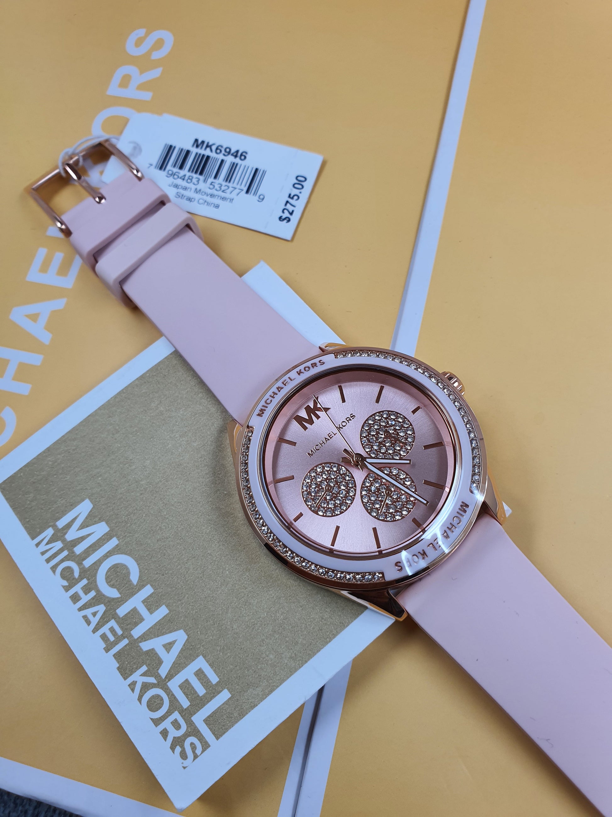 Buy Michael Kors Womens Quartz Silicone Strap Pink Dial 40mm Watch - Mk6946 in Pakistan
