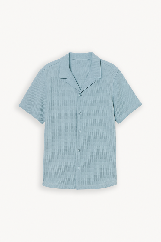 Buy Premium Textured Resort Shirt - Glacier in Pakistan