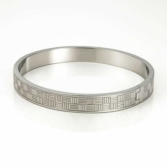 Buy Modern Weave Silver Bangle in Pakistan