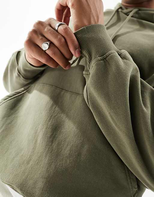 Buy Basic Loose Fit Hoodie - Olive Green in Pakistan