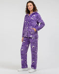 Buy Sajiero Fleece Pajama Suit - Violet Comfort in Pakistan